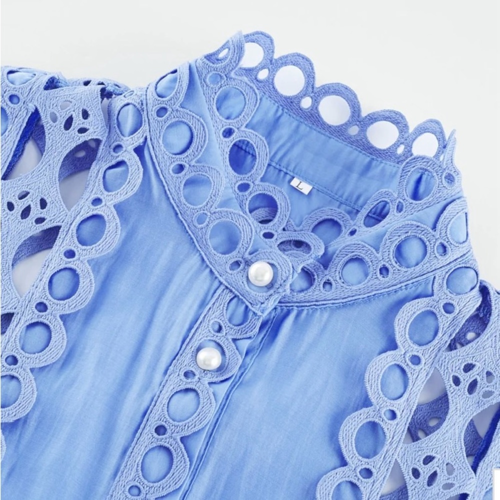 NWT Miss Rosier Mireille Cut Out Blue Dress M